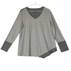 Neon Buddha asymmetrical hem striped long sleeve top